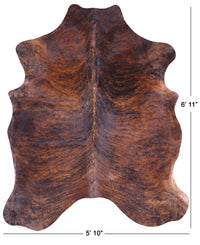 Thumbnail for Brindle Natural Cowhide Rug - Medium 6'11