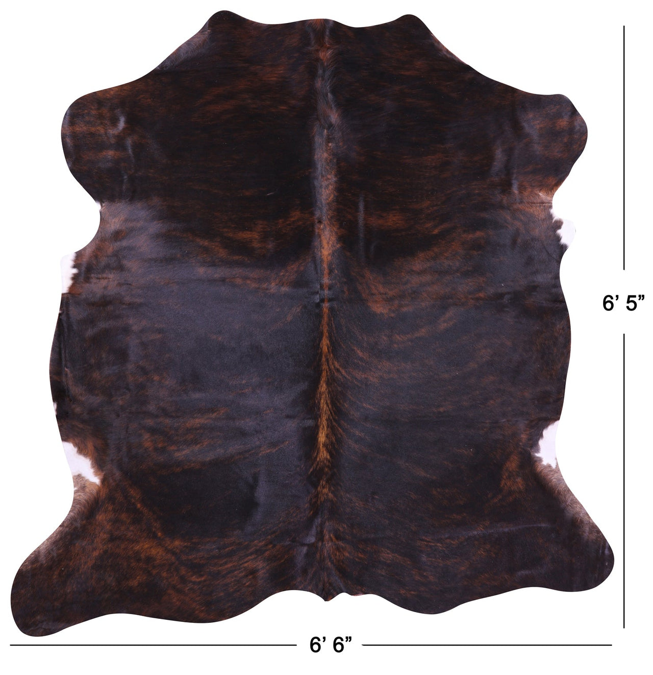 Brindle Natural Cowhide Rug - Medium 6'5"H x 6'6"W