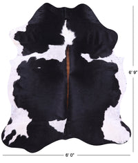 Thumbnail for Black & White Natural Cowhide Rug - Medium 6'9