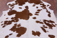 Thumbnail for Brown & White Natural Cowhide Rug - Medium 6'6