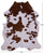 Brown & White Natural Cowhide Rug - Medium 6'6"H x 5'3"W