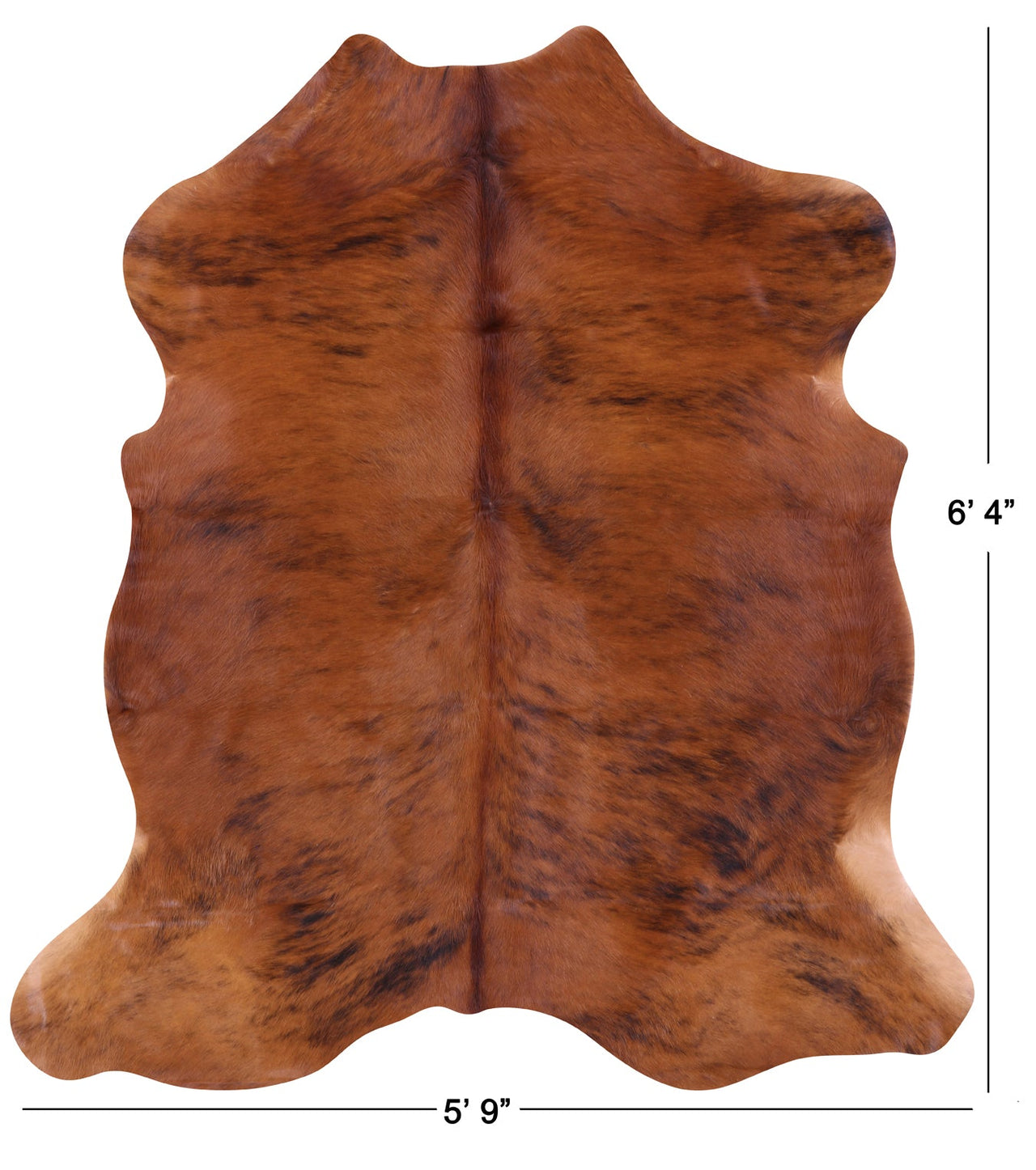 Brindle Natural Cowhide Rug - Medium 6'4"H x 5'9"W