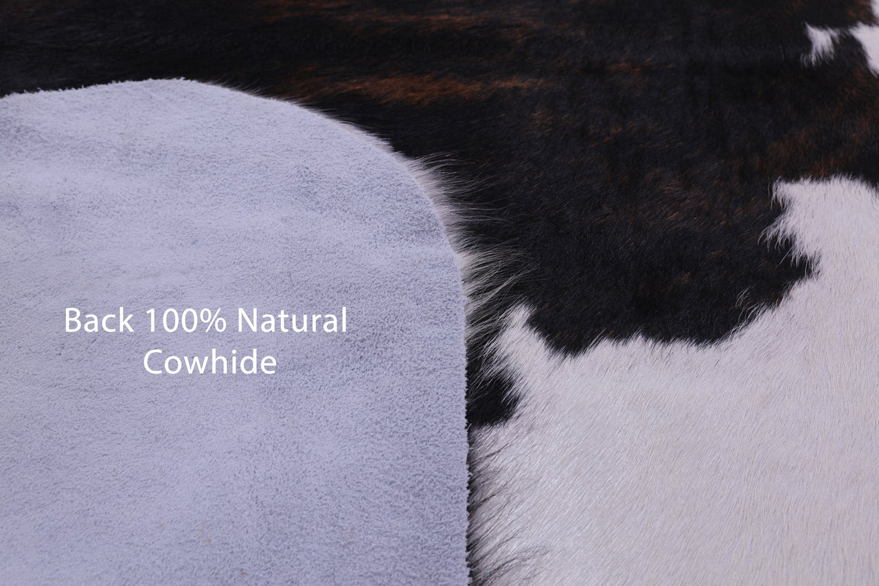 Black & White Natural Cowhide Rug - Medium 6'9"H x 5'10"W