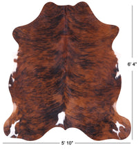 Thumbnail for Brindle Natural Cowhide Rug - Large 6'4