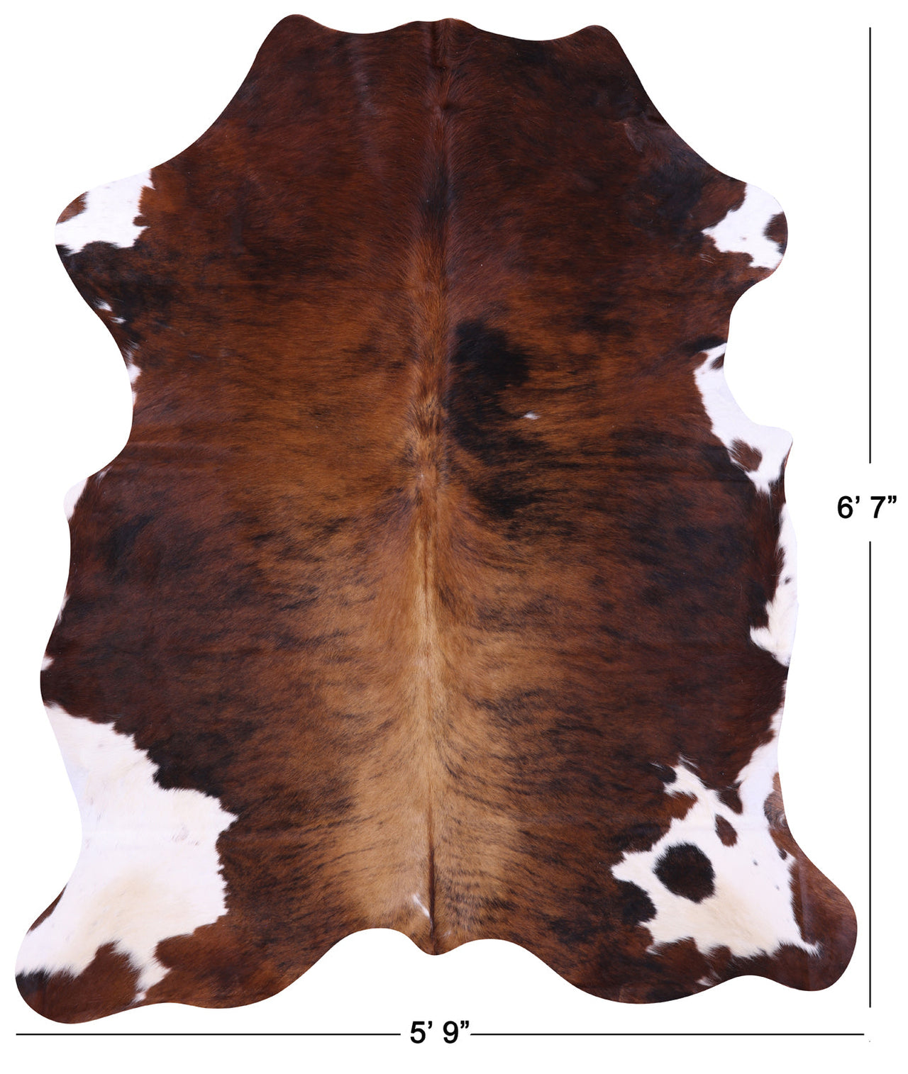 Brindle Natural Cowhide Rug - Medium 6'7"H x 5'9"W