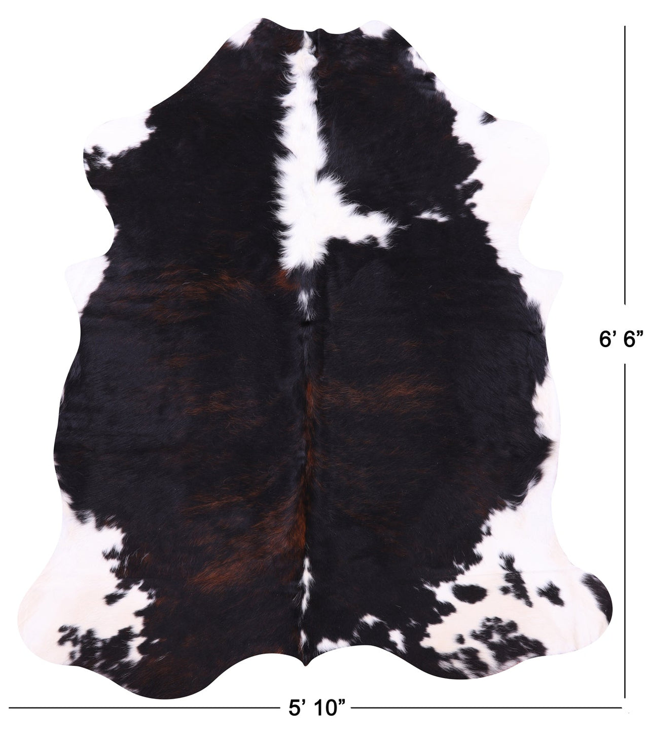 Black & White Natural Cowhide Rug - Medium 6'6"H x 5'10"W
