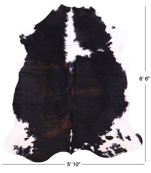 Black & White Natural Cowhide Rug - Large 6'6