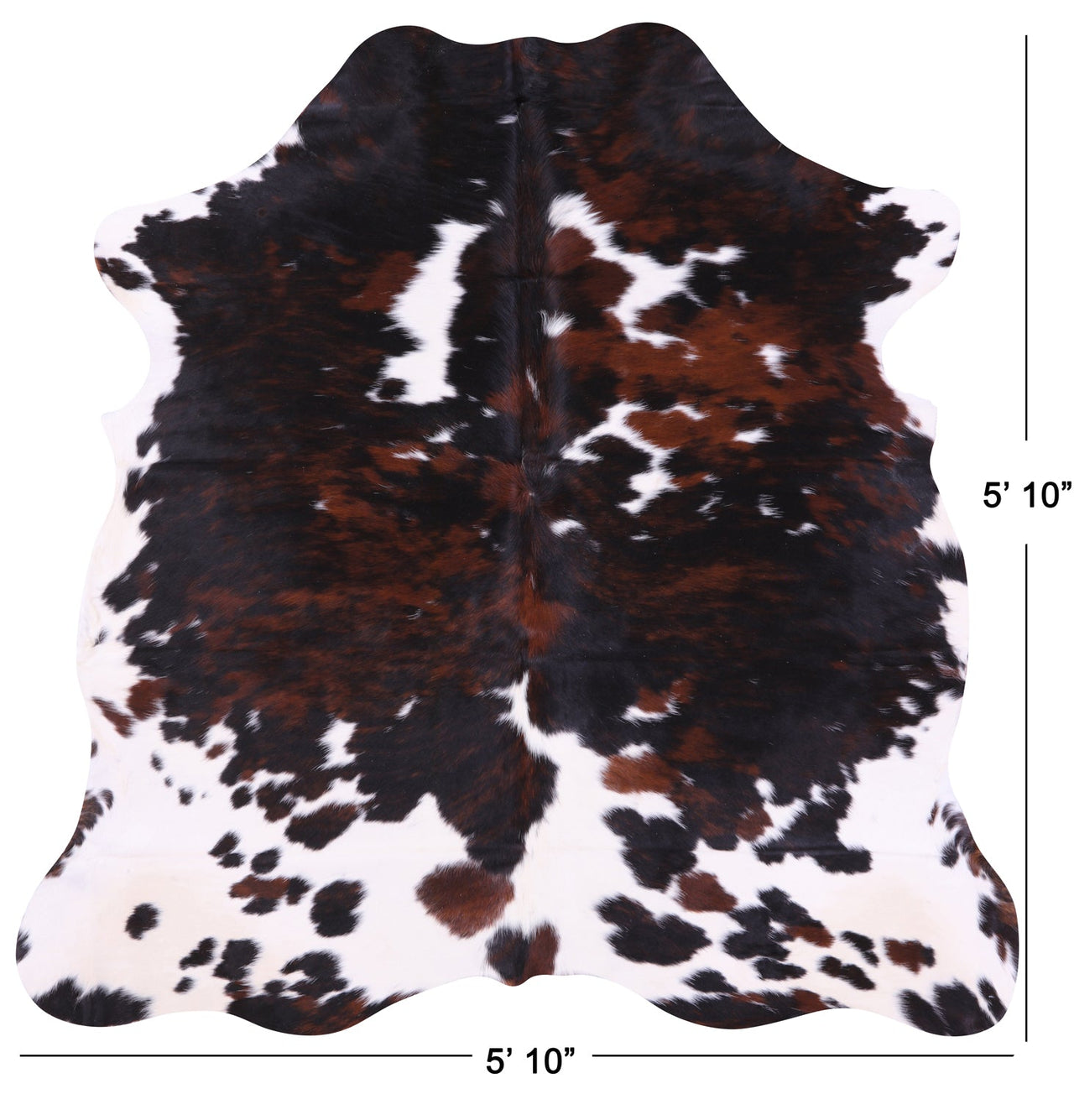 Tricolor Natural Cowhide Rug - Medium 5'10"H x 5'10"W