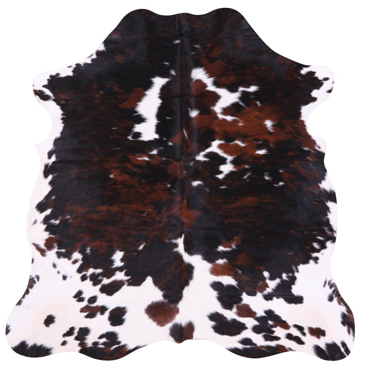 Tricolor Natural Cowhide Rug - Medium 5'10"H x 5'10"W