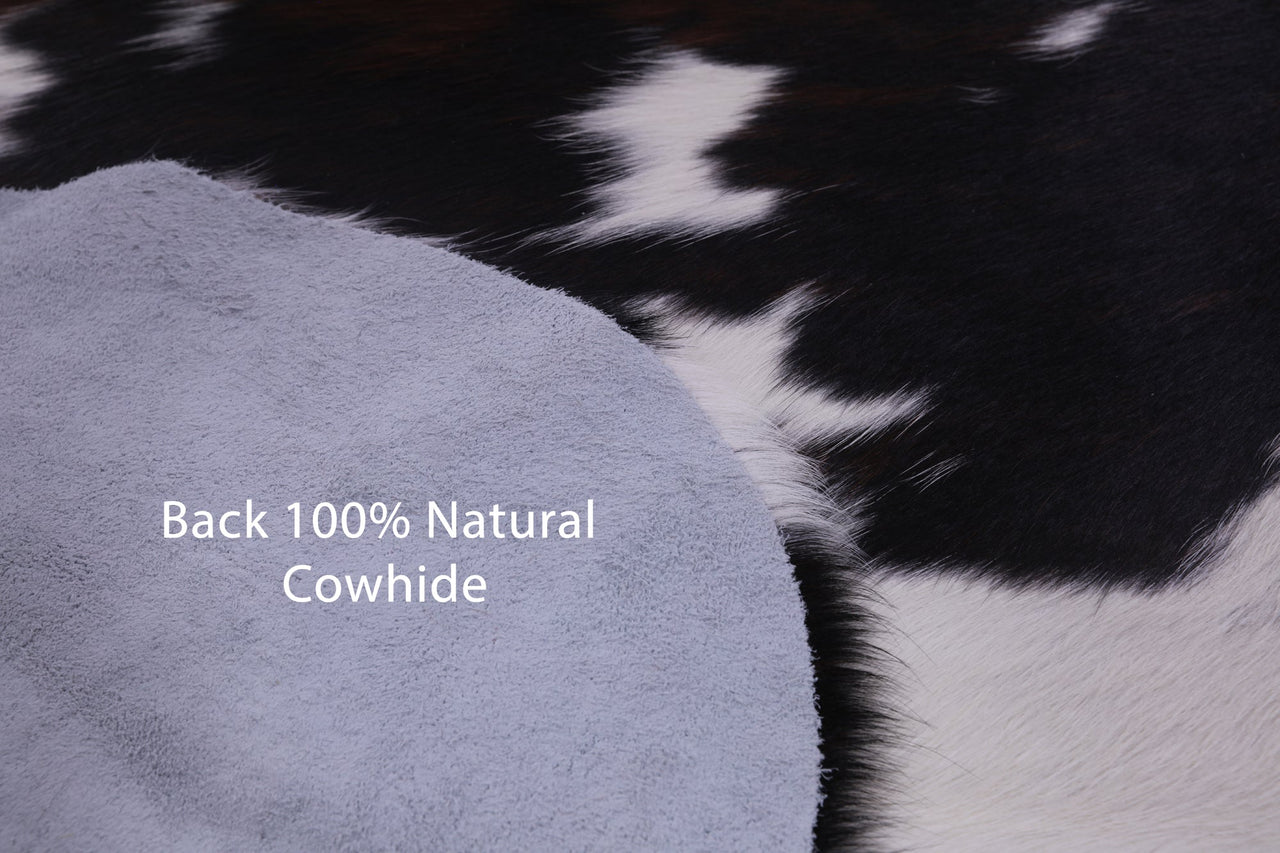 Tricolor Natural Cowhide Rug - Medium 5'10"H x 5'10"W