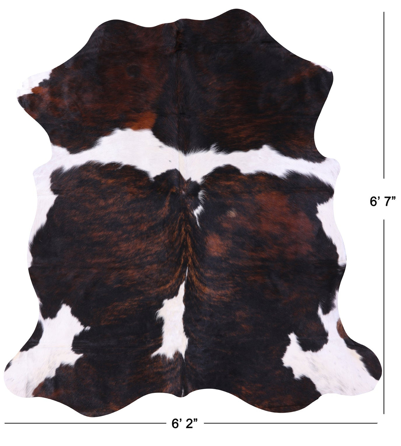 Brindle Natural Cowhide Rug - Large 6'7"H x 6'2"W