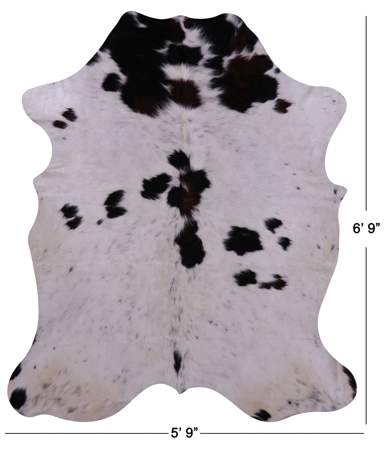 Black & White Natural Cowhide Rug - Medium 6'9"H x 5'9"W