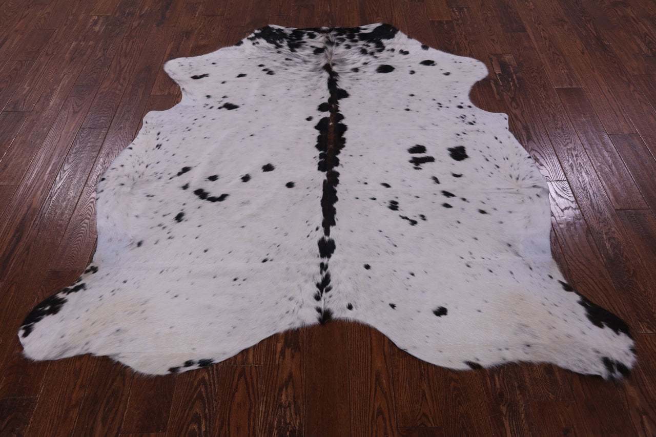 Black & White Natural Cowhide Rug - Medium 6'4"H x 6'3"W