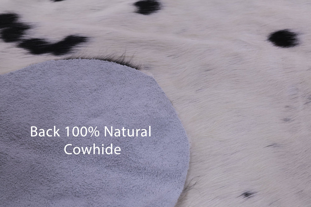 Black & White Natural Cowhide Rug - Medium 6'4"H x 6'3"W