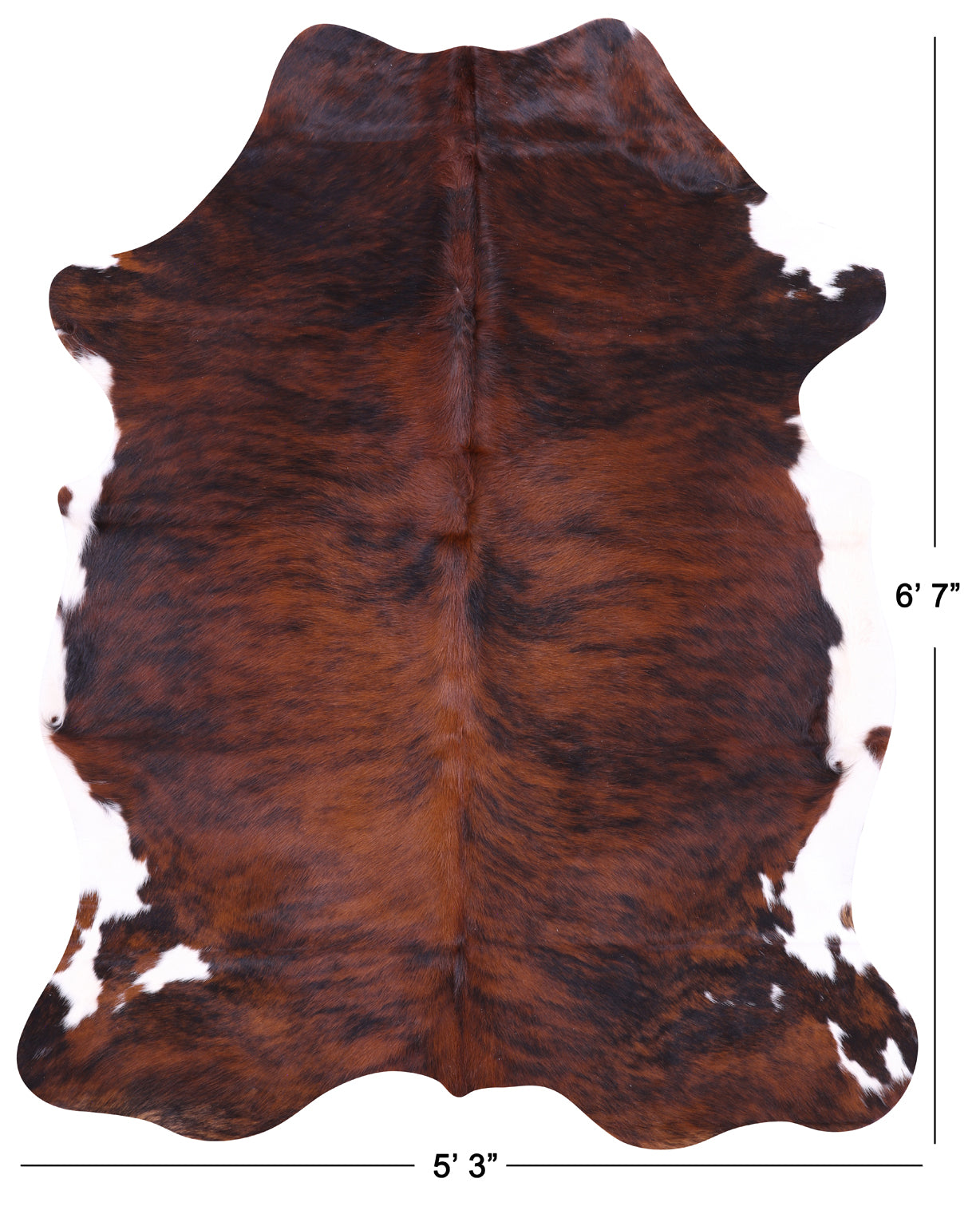 Brindle Natural Cowhide Rug - Large 6'7"H x 5'3"W