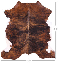 Thumbnail for Brindle Natural Cowhide Rug - Medium 6'8