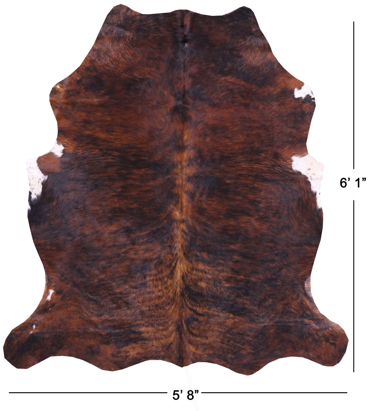 Brindle Brown Natural Cowhide Rug - Medium 6'1"H x 5'8"W