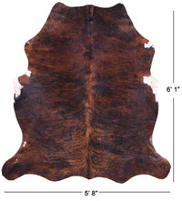 Thumbnail for Brindle Brown Natural Cowhide Rug - Medium 6'1