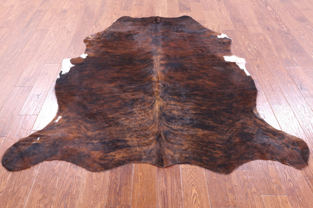 Brindle Brown Natural Cowhide Rug - Medium 6'1"H x 5'8"W