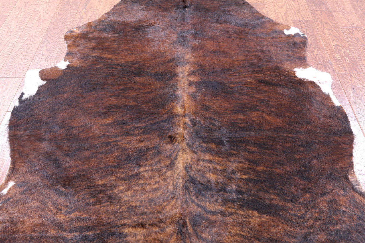 Brindle Brown Natural Cowhide Rug - Medium 6'1"H x 5'8"W