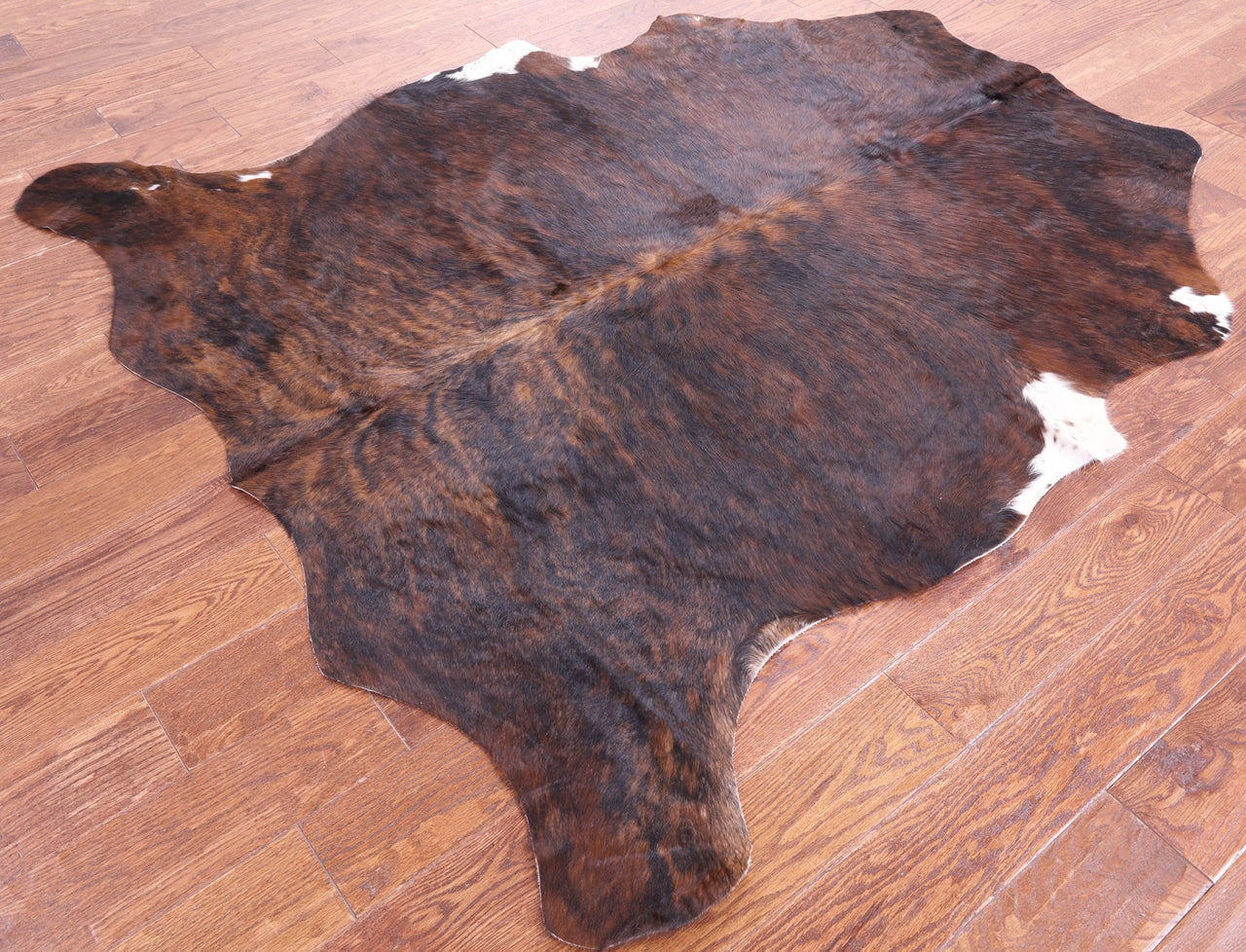 Brindle Brown Natural Cowhide Rug - Medium 6'1"H x 5'8"W