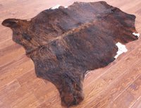 Thumbnail for Brindle Brown Natural Cowhide Rug - Medium 6'1