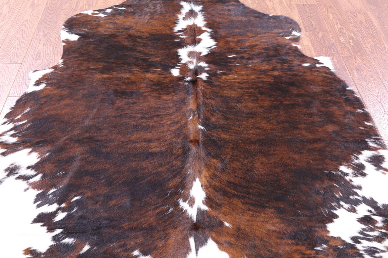 Tricolor Natural Cowhide Rug - Medium 6'6"H x 6'7"W