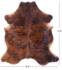 Thumbnail for Brindle Natural Cowhide Rug - XLarge 7'0