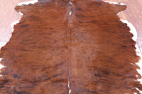 Thumbnail for Brown & White Natural Cowhide Rug - Medium 6'2