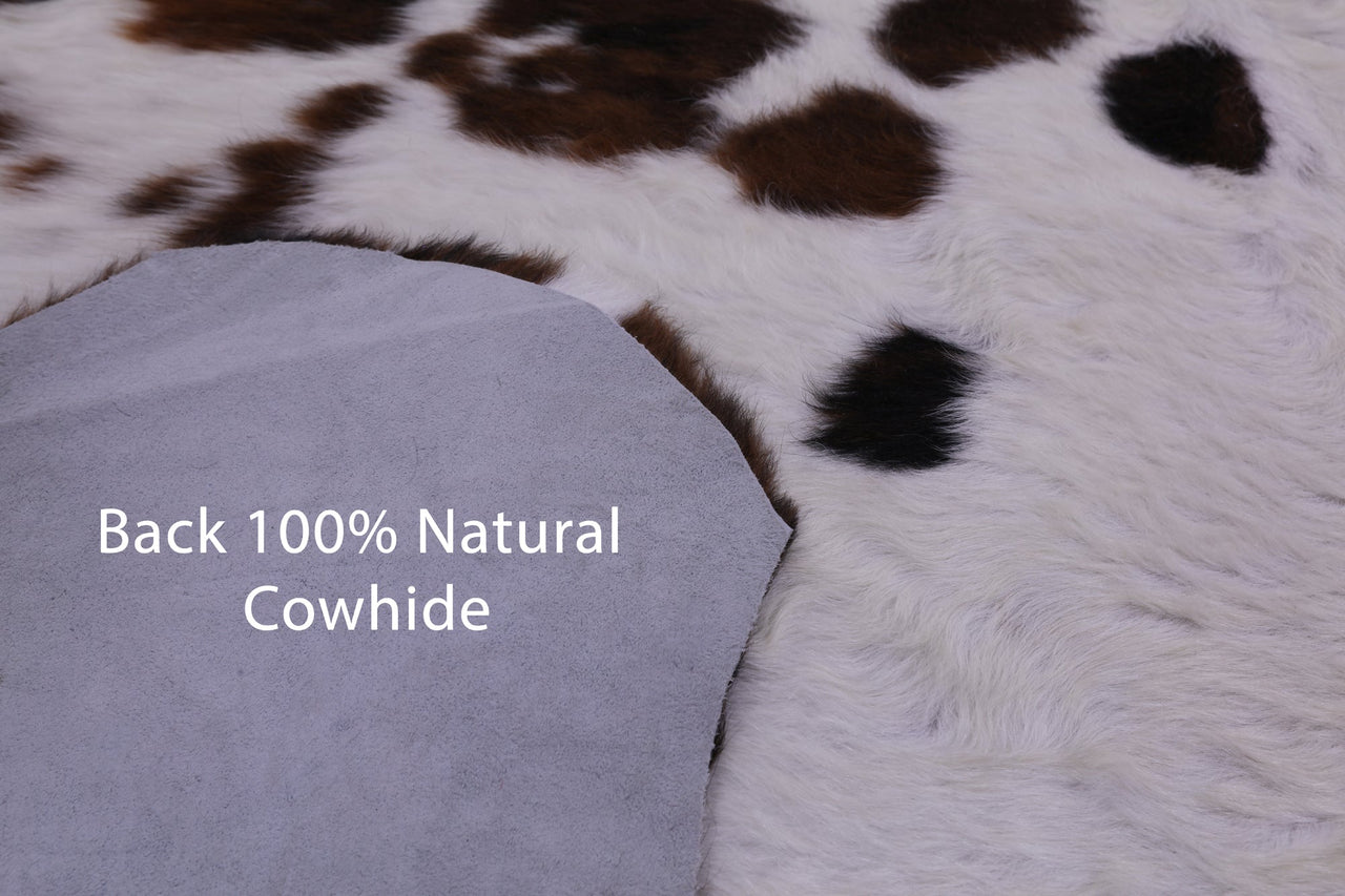 Tricolor Natural Cowhide Rug - Medium 6'0"H x 5'2"W