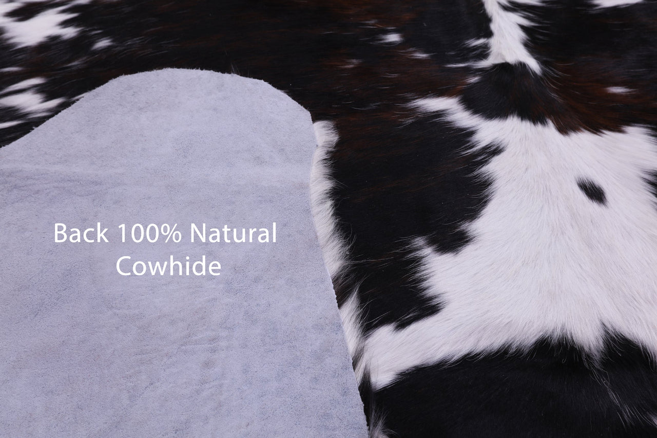 Black & White Natural Cowhide Rug - Medium 6'8"H x 6'1"W