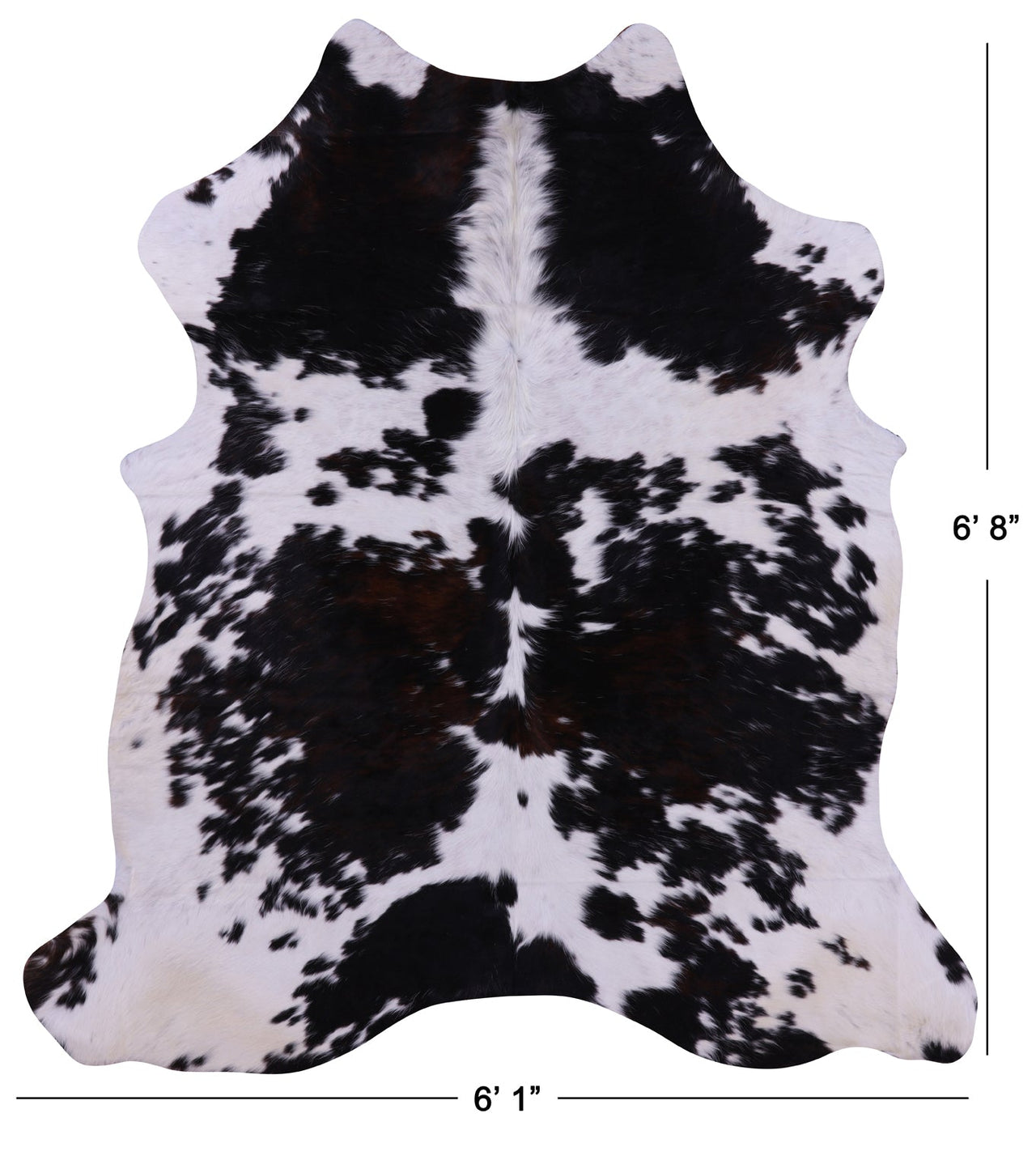 Black & White Natural Cowhide Rug - Medium 6'8"H x 6'1"W