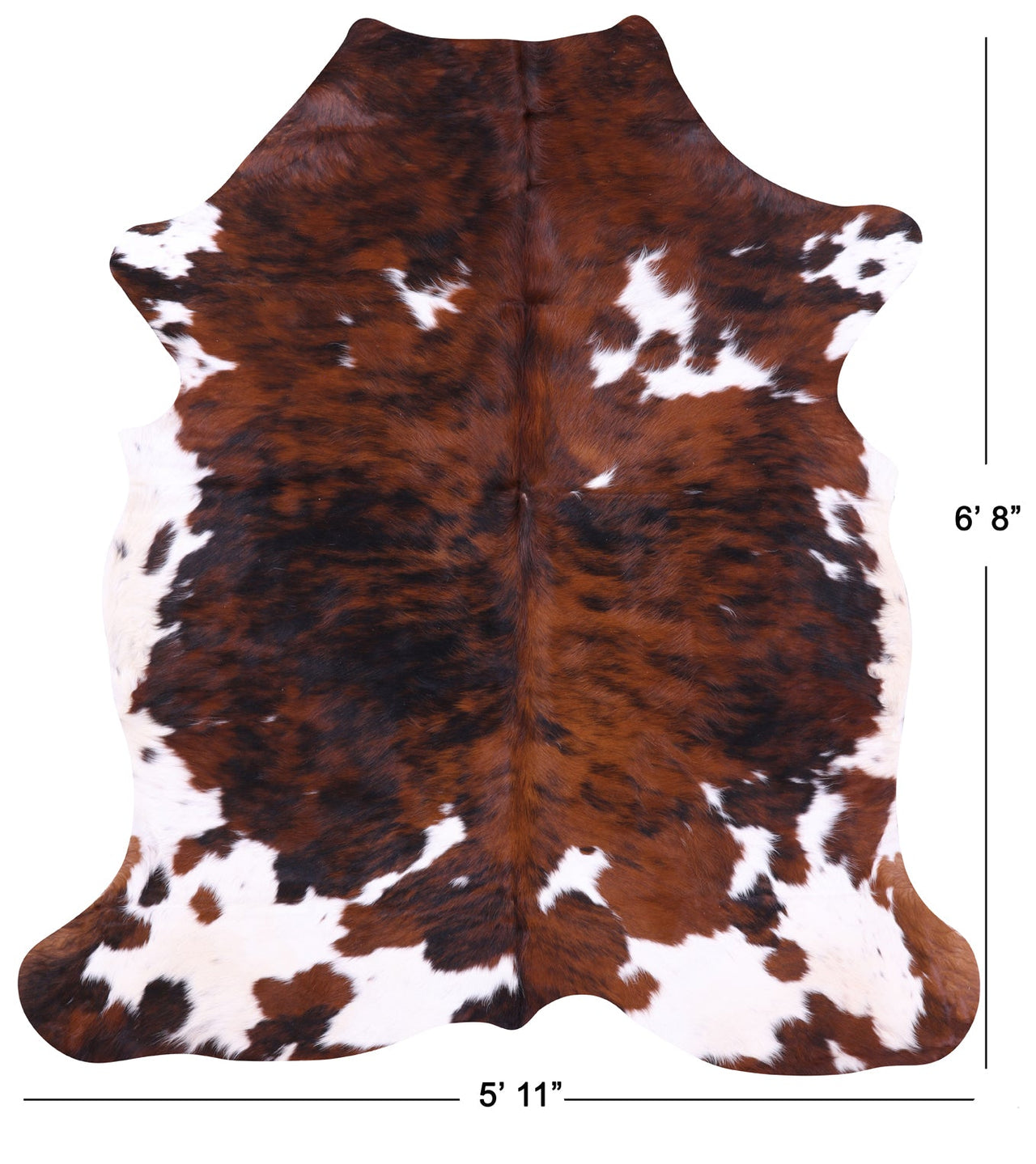 Brindle Natural Cowhide Rug - Medium 6'8"H x 5'11"W