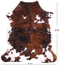 Thumbnail for Brindle Natural Cowhide Rug - Medium 6'8