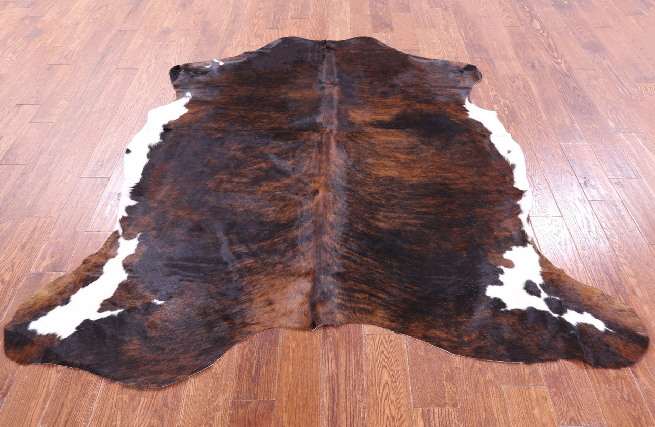 Brindle Brown Natural Cowhide Rug - Medium 5'10"H x 6'6"W