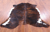 Thumbnail for Brindle Brown Natural Cowhide Rug - Medium 5'10