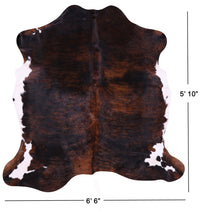 Thumbnail for Brindle Brown Natural Cowhide Rug - Medium 5'10