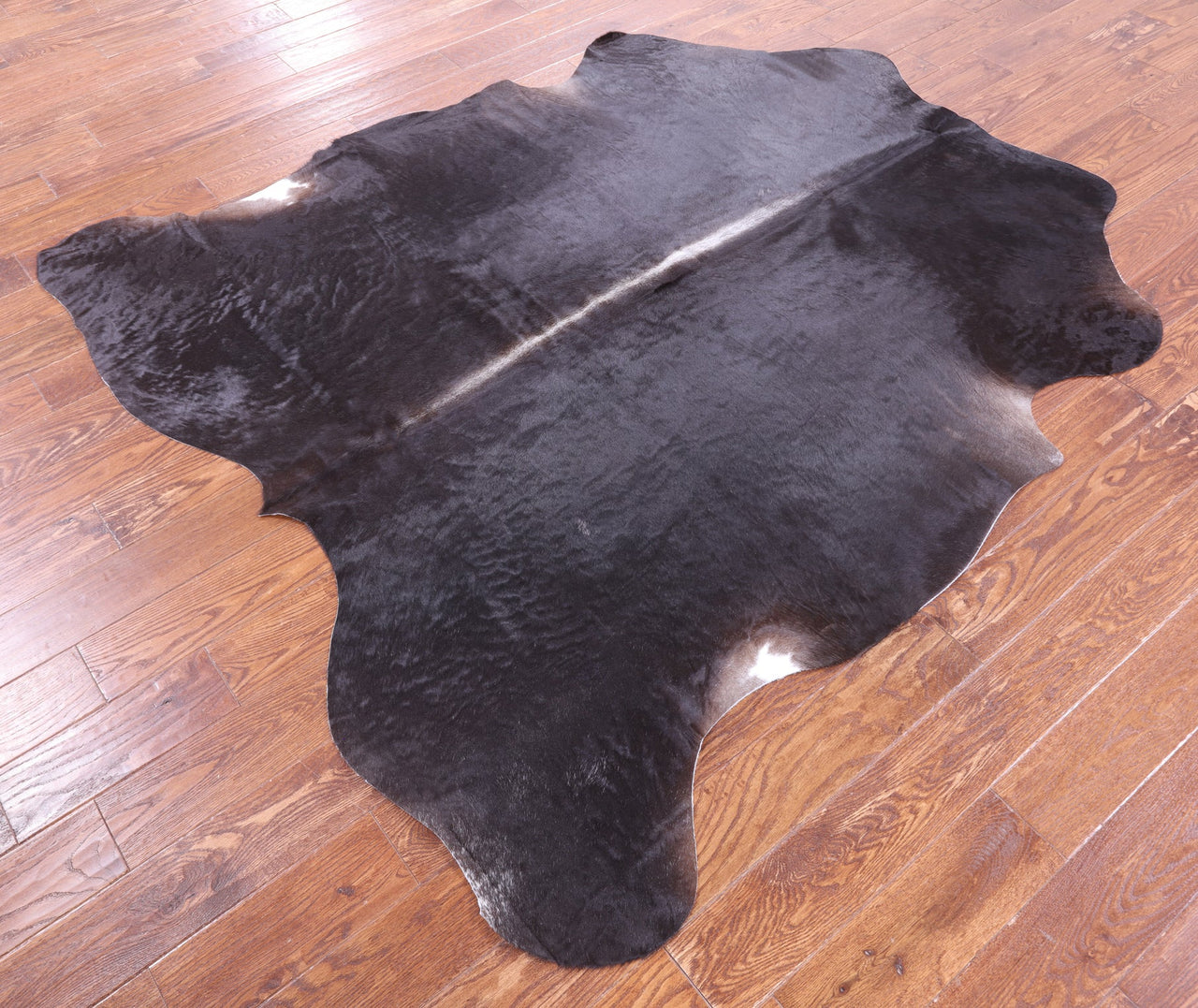 Black Natural Cowhide Rug - Medium 6'8"H x 6'2"W