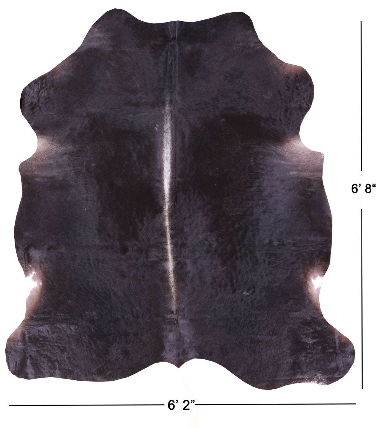 Black Natural Cowhide Rug - Medium 6'8"H x 6'2"W