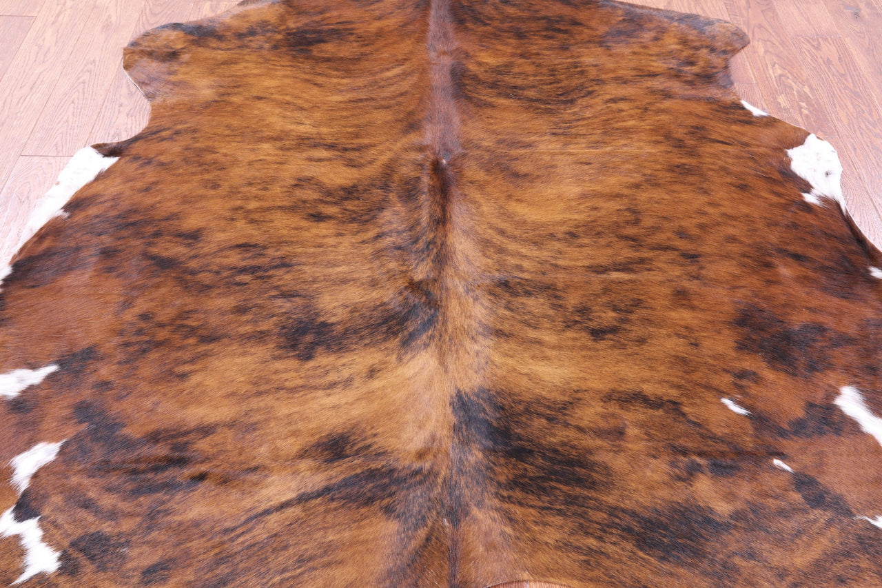 Brindle Natural Cowhide Rug - Medium 6'9"H x 6'4"W