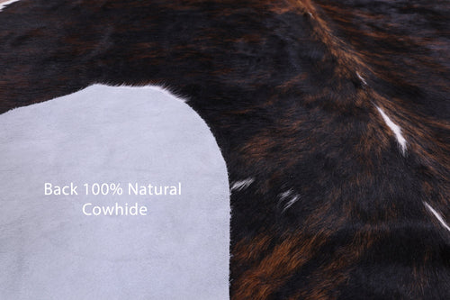 Dark Brindle Natural Cowhide Rug - Medium 6'4