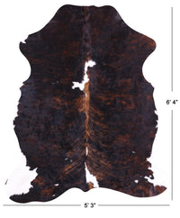 Thumbnail for Brindle Natural Cowhide Rug - Medium 6'4