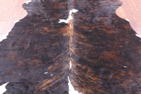 Thumbnail for Brindle Natural Cowhide Rug - Medium 6'4