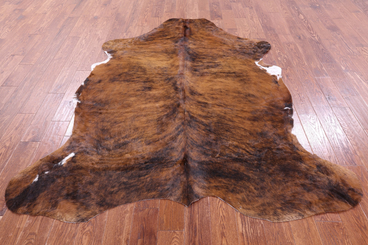 Brindle Brown Natural Cowhide Rug - XLarge 7'3"H x 6'3"W