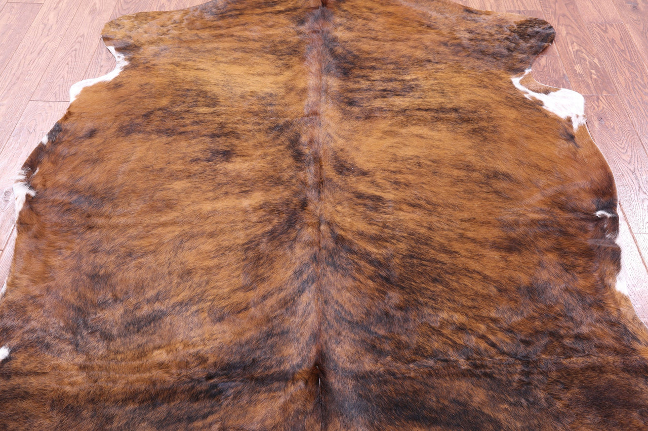 Brindle Brown Natural Cowhide Rug - XLarge 7'3"H x 6'3"W