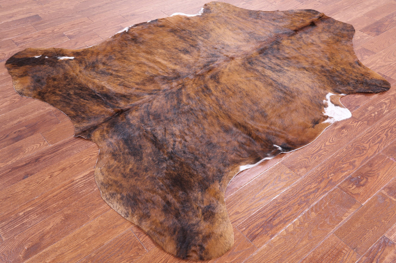 Brindle Brown Natural Cowhide Rug - XLarge 7'3"H x 6'3"W