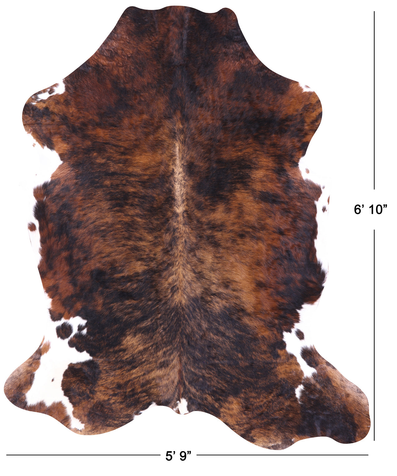 Brindle Natural Cowhide Rug - XLarge 6'10"H x 5'9"W