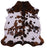 Brown & White Natural Cowhide Rug - Large 7'1"H x 6'7"W