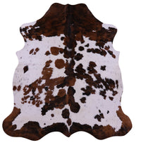 Thumbnail for Brown & White Natural Cowhide Rug - Large 7'1