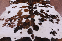 Thumbnail for Brown & White Natural Cowhide Rug - Large 7'1